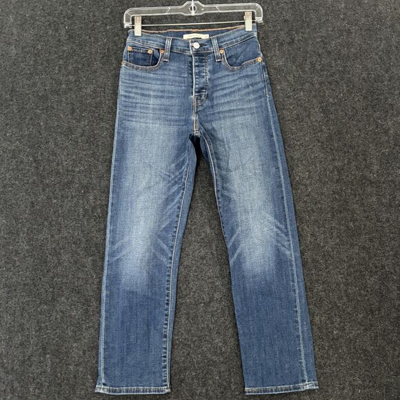Levis Jeans Women's 26 Blue Wedgie Straight Button Fly High Rise Denim Pants - Picture 1 of 14